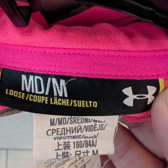 Under Armour Brown Camo Hoodie with Pink Accents - Picture 3 of 4
